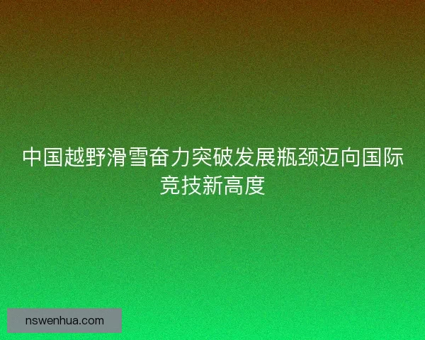中国越野滑雪奋力突破发展瓶颈迈向国际竞技新高度